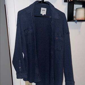 Aerie Blue Waffle Knit Shirt Jacket size xs in good used condition